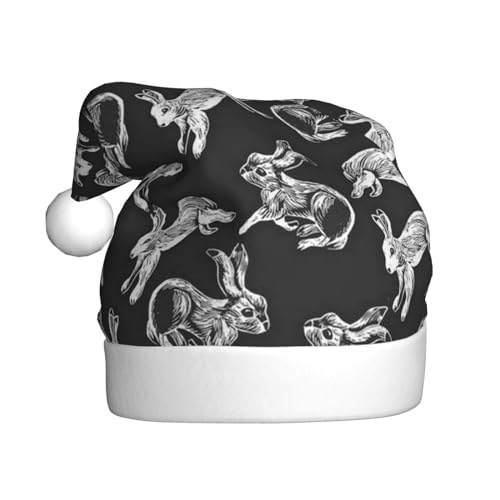 Bunny Rabbit Santa Hat Weihnachtsmütze Urlaub Hut Für Neujahr Festliche Party Supplies Party Hüte Weihnachten Caps Xmas Cap von FROON