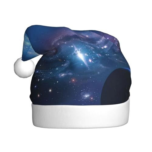 Space Planets Santa Hat Weihnachtsmütze Urlaub Hut Für Neujahr Festliche Party Supplies Party Hüte Weihnachten Caps Xmas Cap von FROON