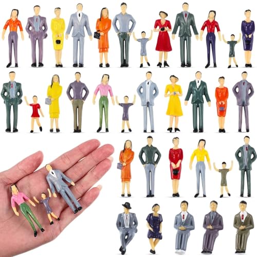 FRTmvg 30 Stück Mini-Figuren im Maßstab 1:30 – winzige sitzende und stehende Kunststofffiguren für Miniatur-Szenen, Puppenhäuser und Architekturmodelle FRTmvg 30 Stück Mini-Figuren im Maßstab 1:30 – winzige sitzende und stehende Kunststofffiguren für Miniatur-Szenen, Puppenhäuser und Architekturmodelle von FRTmvg