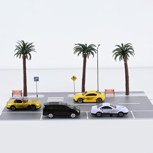 Straßenset im Maßstab 1:64 und Landschaftszubehör – Stadtstraßenszene mit Kokosnussbaum, LED-Beleuchtungsunterstützung, Urban Diorama für Modellbegeisterte Straßenset im Maßstab 1:64 und Landschaftszubehör – Stadtstraßenszene mit Kokosnussbaum, LED-Beleuchtungsunterstützung, Urban Diorama für Modellbegeisterte von FRTmvg