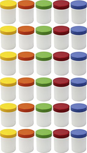 FRÜHES FORSCHEN 30 Salbendosen hoch, 25ml Inhalt weiß mit farbigen Deckeln FRÜHES FORSCHEN 30 Salbendosen hoch, 25ml Inhalt weiß mit farbigen Deckeln von FRÜHES FORSCHEN