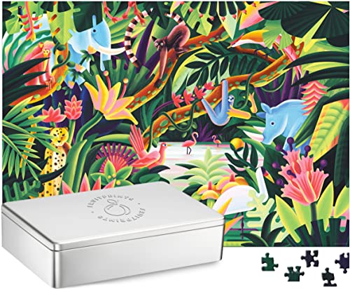 Design Puzzle, 1000 Teile in edler Mehrzweck-Dose, Motiv: Jungle, Format 68 x 48 cm, Erwachsene, Öko Recycling Illustration Geschenk Design Puzzle, 1000 Teile in edler Mehrzweck-Dose, Motiv: Jungle, Format 68 x 48 cm, Erwachsene, Öko Recycling Illustration Geschenk von FRUITPRINTS