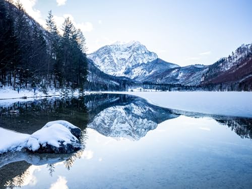 1000 Teile Erwachsenenpuzzle ab 14 Jahren, Berge Schnee See 75x50cm von FRUKAT