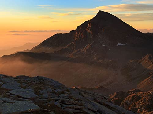 1000 Teile Erwachsenenpuzzle ab 14 Jahren, Bergrelief Sonnenuntergang 75x50cm von FRUKAT