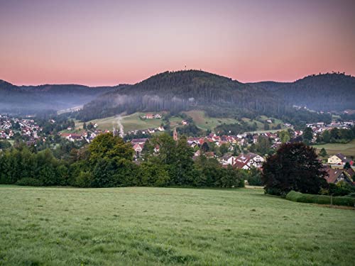 1000 Teile Erwachsenenpuzzle ab 14 Jahren, Hügel Stadt Gras 75x50cm von FRUKAT