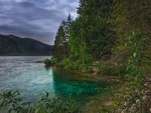 1000 Teile Erwachsenenpuzzle ab 14 Jahren, See Berge Bäume 75x50cm von FRUKAT