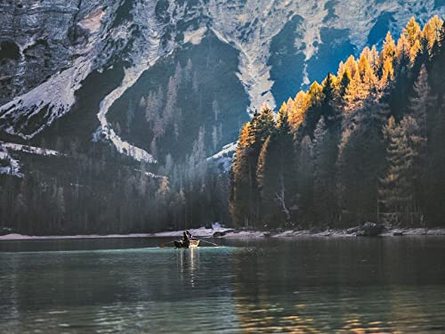 1000 Teile Puzzle,Farbenfrohes Puzzle für Erwachsene und Kinder ab 14 Jahren - Berg See Bäume 75x50cm von FRUKAT