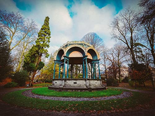 1000 Teile Puzzle,Herausforderndes Puzzle für Erwachsene und Kinder ab 14 Jahren - Pavillon Park Herbst 75x50cm von FRUKAT