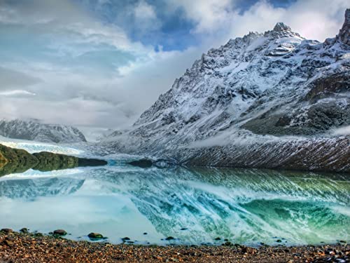 1000 Teile Puzzle,Lernen Pädagogische Puzzle Spielzeug - Berge See EIS 75x50cm von FRUKAT