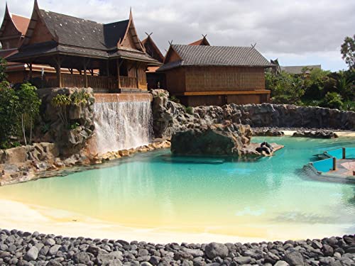 1000 Teile Puzzle,Lernen Pädagogische Puzzle Spielzeug - Haus Hof Pool 75x50cm von FRUKAT
