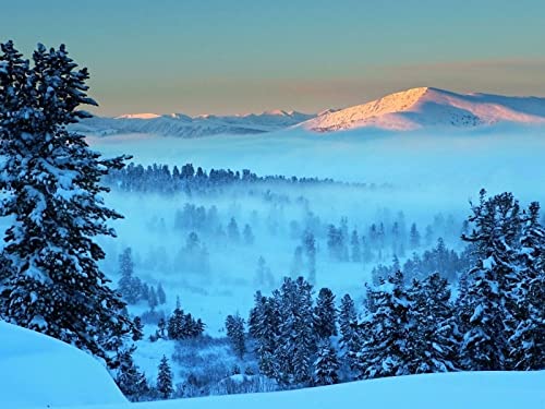 1000 Teile Puzzle,Puzzle für Erwachsene,Farbenfrohes Legespiel - Berg Leichter Schnee 75x50cm 1000 Teile Puzzle,Puzzle für Erwachsene,Farbenfrohes Legespiel - Berg Leichter Schnee 75x50cm von FRUKAT