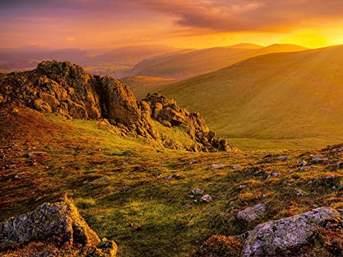 1000 Teile Puzzle,Puzzle für Erwachsene,Puzzle Farbenfrohes - Berge Gras Morgendämmerung 75x50cm 1000 Teile Puzzle,Puzzle für Erwachsene,Puzzle Farbenfrohes - Berge Gras Morgendämmerung 75x50cm von FRUKAT