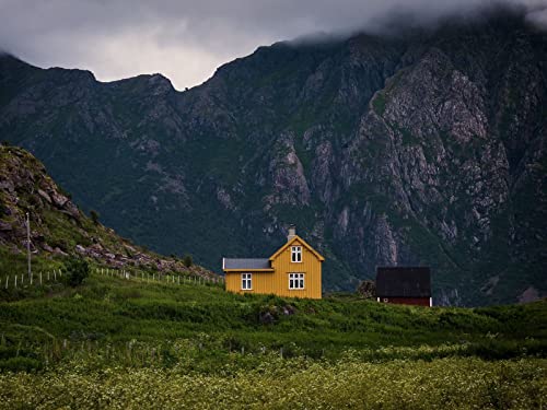 1000 Teile Puzzle,Puzzle für Erwachsene,Puzzle Farbenfrohes - Haus Berge Einsamkeit 75x50cm 1000 Teile Puzzle,Puzzle für Erwachsene,Puzzle Farbenfrohes - Haus Berge Einsamkeit 75x50cm von FRUKAT