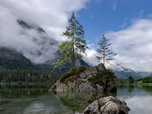 1000 Teile Puzzle Farbenfrohes Puzzle für Erwachsene und Kinder - See Berge Baum 75x50cm 1000 Teile Puzzle Farbenfrohes Puzzle für Erwachsene und Kinder - See Berge Baum 75x50cm von FRUKAT