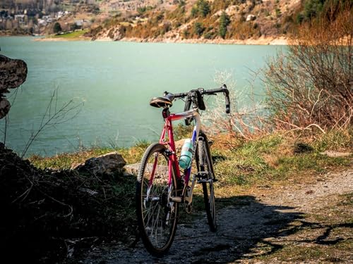 1000 Teile Puzzle farbenfrohes Puzzle für Erwachsene und Kinder -Fahrrad, Berge, See 75x50cm von FRUKAT