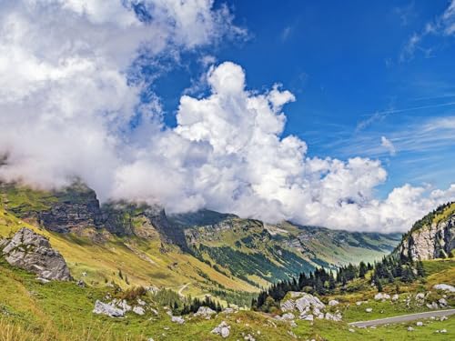 1000 Teile Puzzle für Erwachsene und Kinder ab 14 Jahren - Berge Hang Tal 75x50cm 1000 Teile Puzzle für Erwachsene und Kinder ab 14 Jahren - Berge Hang Tal 75x50cm von FRUKAT