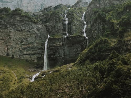 1000 Teile Puzzle für Erwachsene und Kinder ab 14 Jahren - Berge Wasserfall Felsen 75x50cm von FRUKAT