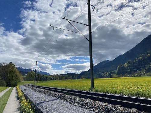 1000 Teile Puzzle für Erwachsene und Kinder ab 14 Jahren - Eisenbahn Kurve Berge 75x50cm von FRUKAT