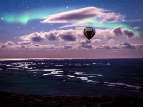 1000 Teile Puzzle für Erwachsene und Kinder ab 14 Jahren-Luft, Ballon, Ozean, Polarlicht, Borealis 75x50cm 1000 Teile Puzzle für Erwachsene und Kinder ab 14 Jahren-Luft, Ballon, Ozean, Polarlicht, Borealis 75x50cm von FRUKAT