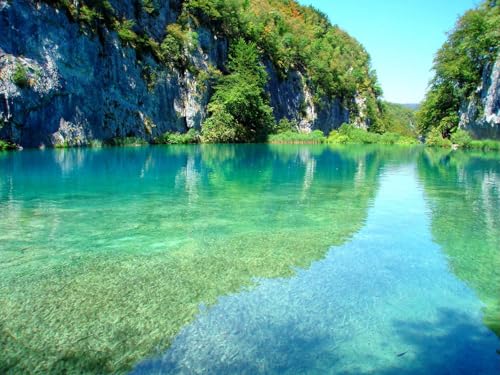 1000 Teile Puzzle für Erwachsene und Kinder ab 14 Jahren Puzzle für Wohnkultur-Plitvicer Seen, Kroatien, See, Park 75x50cm von FRUKAT