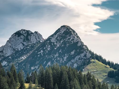 1000 Teile erwachsenenpuzzle ab 14 Jahren, Berge, Gipfel, Bäume, Fichten, Himmel 75x50cm 1000 Teile erwachsenenpuzzle ab 14 Jahren, Berge, Gipfel, Bäume, Fichten, Himmel 75x50cm von FRUKAT