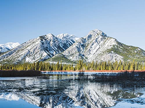 1500 Teile Puzzle,Geschicklichkeitsspiel für Die Ganze Familie, Berge See Reflexion 87x57cm von FRUKAT