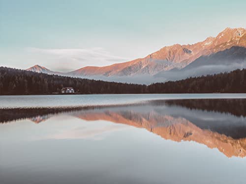 1500 Teile Puzzle,Geschicklichkeitsspiel für Die Ganze Familie - Berge Haus See 87x57cm von FRUKAT