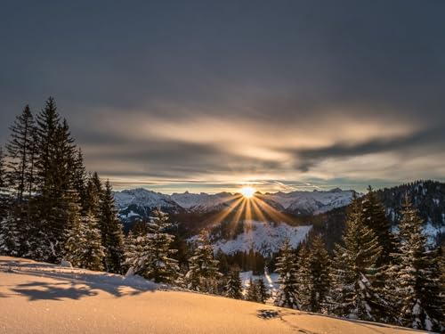 1500 Teile Puzzle,Lernen Pädagogische Puzzle Spielzeug - Berge Schnee 87x57cm von FRUKAT