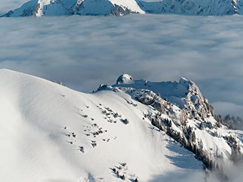 1500 Teile Puzzle,Lernen Pädagogische Puzzle Spielzeug - Berge Schnee Wolken 87x57cm von FRUKAT