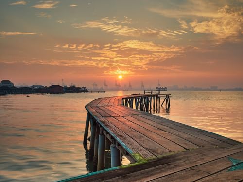 1500 Teile Puzzle,Lernen Pädagogische Puzzle Spielzeug - Pier Holz Sonnenuntergang 87x57cm 1500 Teile Puzzle,Lernen Pädagogische Puzzle Spielzeug - Pier Holz Sonnenuntergang 87x57cm von FRUKAT