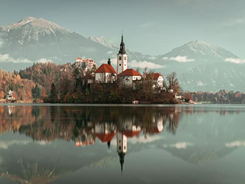 1500 Teile Puzzle,Lernen Pädagogische Puzzle Spielzeug - Seeufergebäude 87x57cm von FRUKAT