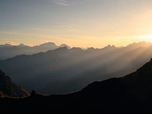 1500 Teile Puzzle Farbenfrohes Puzzle für Erwachsene und Kinder - Berge Nebel Sonnenlicht 87x57cm von FRUKAT