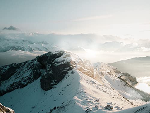 500 Teile Erwachsenenpuzzle ab 14 Jahren, Berge Schnee Luftaufnahme 52x38cm von FRUKAT
