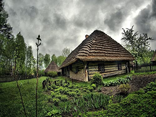 500 Teile Puzzle,Geschicklichkeitsspiel für Die Ganze Familie, Haus Garten Park 52x38cm von FRUKAT