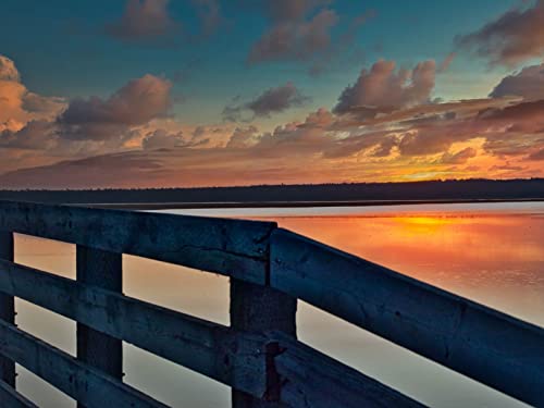 500 Teile Puzzle,Geschicklichkeitsspiel für Die Ganze Familie - See Sonnenuntergang Horizont 52x38cm von FRUKAT