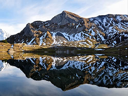 500 Teile Puzzle,Impossible Puzzle,Puzzle-Geschenk, Berg See Reflexion 52x38cm von FRUKAT