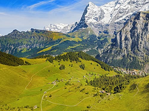 500 Teile Puzzle,Lernen Pädagogische Puzzle Spielzeug - Berge Felsen Schnee 52x38cm von FRUKAT