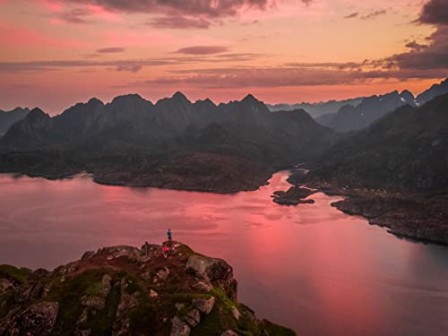 500 Teile Puzzle,Lernen Pädagogische Puzzle Spielzeug - Berge See Sonnenuntergang 52x38cm von FRUKAT