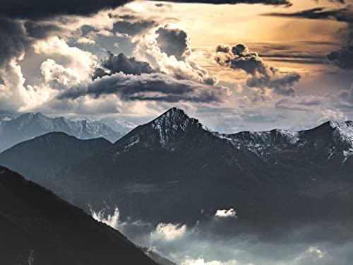 500 Teile Puzzle,Lernen Pädagogische Puzzle Spielzeug - Berge Wolken Nebel 52x38cm von FRUKAT