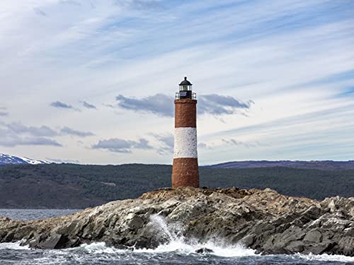 500 Teile Puzzle,Lernen Pädagogische Puzzle Spielzeug - Leuchtturm Felsen Meer 52x38cm von FRUKAT