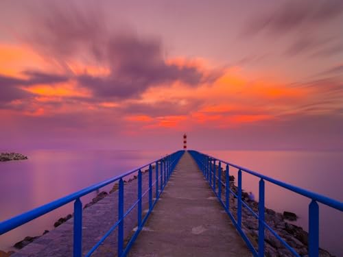 500 Teile Puzzle,Lernen Pädagogische Puzzle Spielzeug -Pier, Leuchtturm, Meer, Sonnenuntergang, Skyline 52x38cm 500 Teile Puzzle,Lernen Pädagogische Puzzle Spielzeug -Pier, Leuchtturm, Meer, Sonnenuntergang, Skyline 52x38cm von FRUKAT