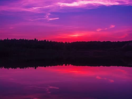 500 Teile Puzzle,Puzzle für Erwachsene,Farbenfrohes Legespiel - See Sonnenuntergang Horizont 52x38cm von FRUKAT