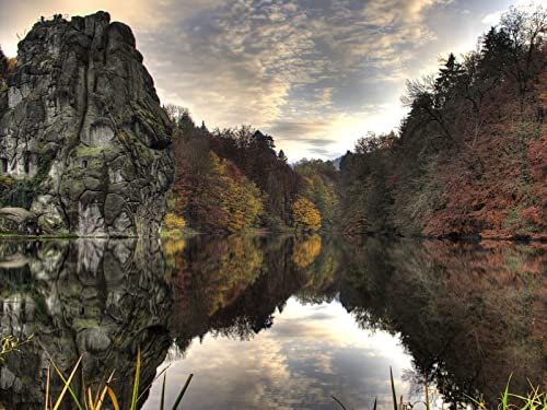500 Teile Puzzle für Erwachsene und Kinder ab 14 Jahren - Berge Himmel Reflexion 52x38cm von FRUKAT