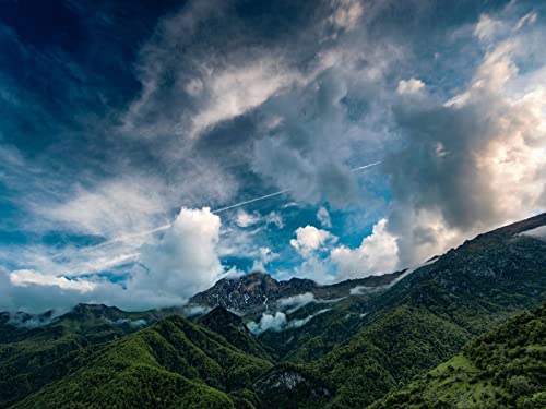 500 Teile Puzzle für Erwachsene und Kinder ab 14 Jahren - Berge Himmel Wolken 52x38cm von FRUKAT