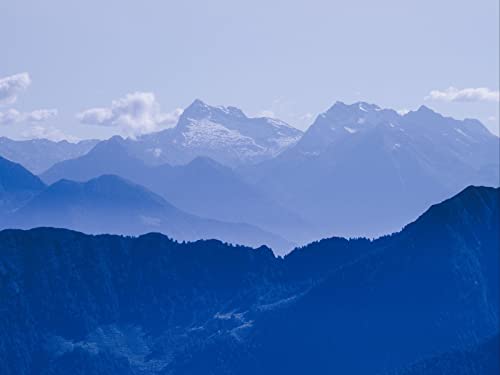 500 Teile Puzzle für Erwachsene und Kinder ab 14 Jahren - Berge Nebel Gipfel 52x38cm von FRUKAT