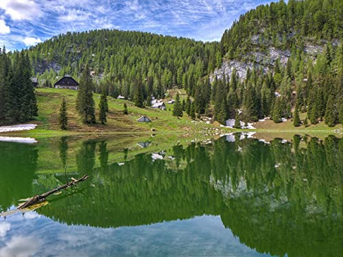 500 Teile Puzzle für Erwachsene und Kinder ab 14 Jahren Puzzle für Wohnkultur - Berge See Reflexion 52x38cm von FRUKAT