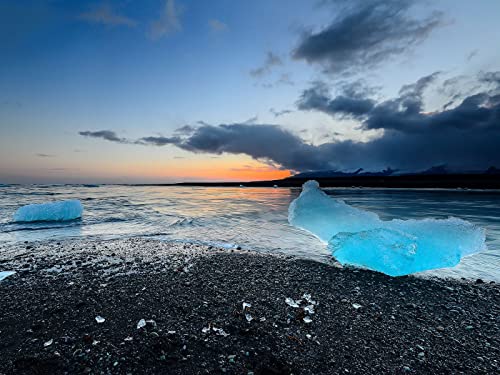 500 Teile Puzzle für Erwachsene und Kinder ab 14 Jahren Puzzle für Wohnkultur - Island jokulsarlon Beach 52x38cm von FRUKAT