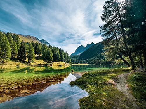 500 Teile Puzzle für Erwachsene und Kinder ab 14 Jahren - See Berge Bäume 52x38cm von FRUKAT