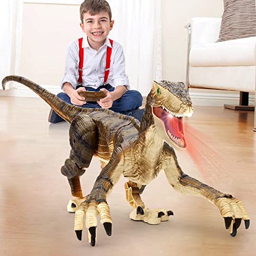 FRUSE Ferngesteuerter Dinosaurier Spielzeug, 2.4 GHz Realistische Velociraptor Roboter mit Gehen, Brüllen und LED-Licht,Dino Spielzeug für Jungen 3, 4, 5, 6,7,8,9 Jahre alte Kinder FRUSE Ferngesteuerter Dinosaurier Spielzeug, 2.4 GHz Realistische Velociraptor Roboter mit Gehen, Brüllen und LED-Licht,Dino Spielzeug für Jungen 3, 4, 5, 6,7,8,9 Jahre alte Kinder von FRUSE