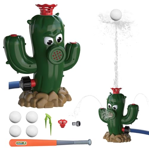 2-in-1-Wassersprinkler for den Außenbereich, Wassersprinkler-Baseballspielzeug mit 4-T-Ball-Set und Schlauchanschluss, ideal for Jungen und Mädchen, Sommer-Hinterhof-Rasen-Pool-Party (Color : D) von FRoon
